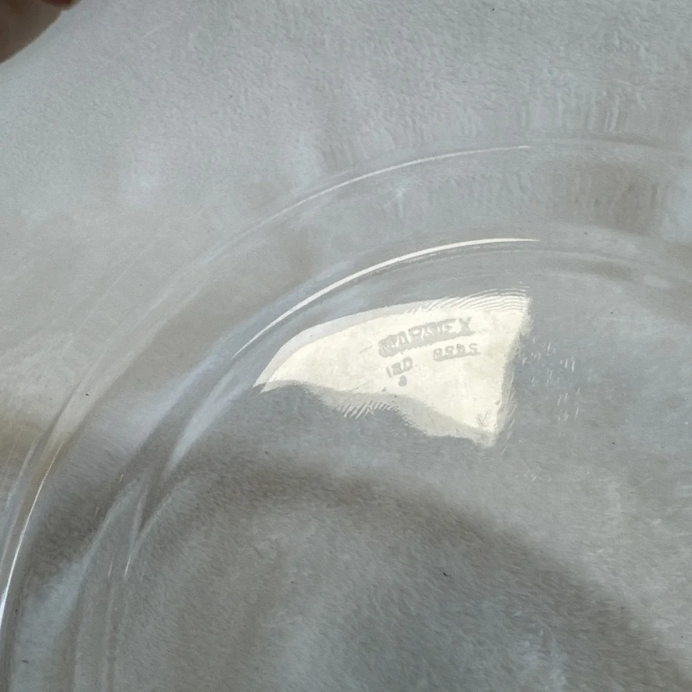 Vintage Marinex Glass Round Casserole Baking Dish Made in Brazil Clear P28‎